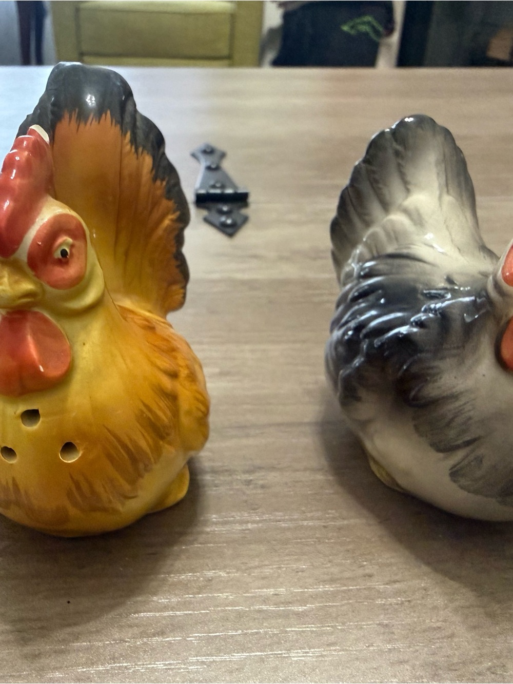 Otagiri Ceramic Rooster Salt & Pepper Shakers - Yellow and Gray